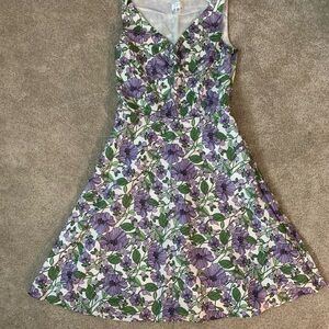 Ann Taylor LOFT  - Purple and Green garden party dress
